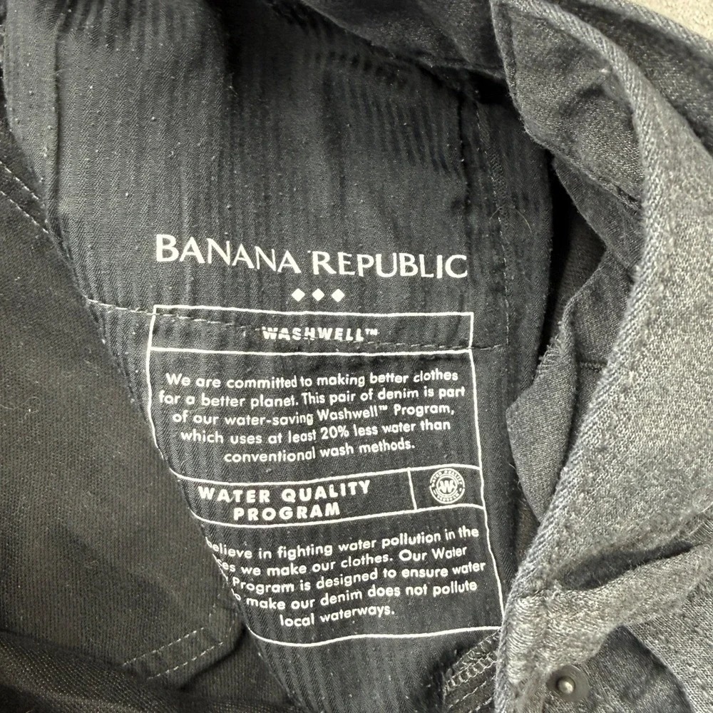Banana‎ Republic Travel Jean Mens 33x32 Charcoal Gray Athletic Fit Stretch Denim